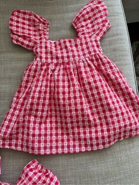 Janie and Jack Gingham Heart Dress